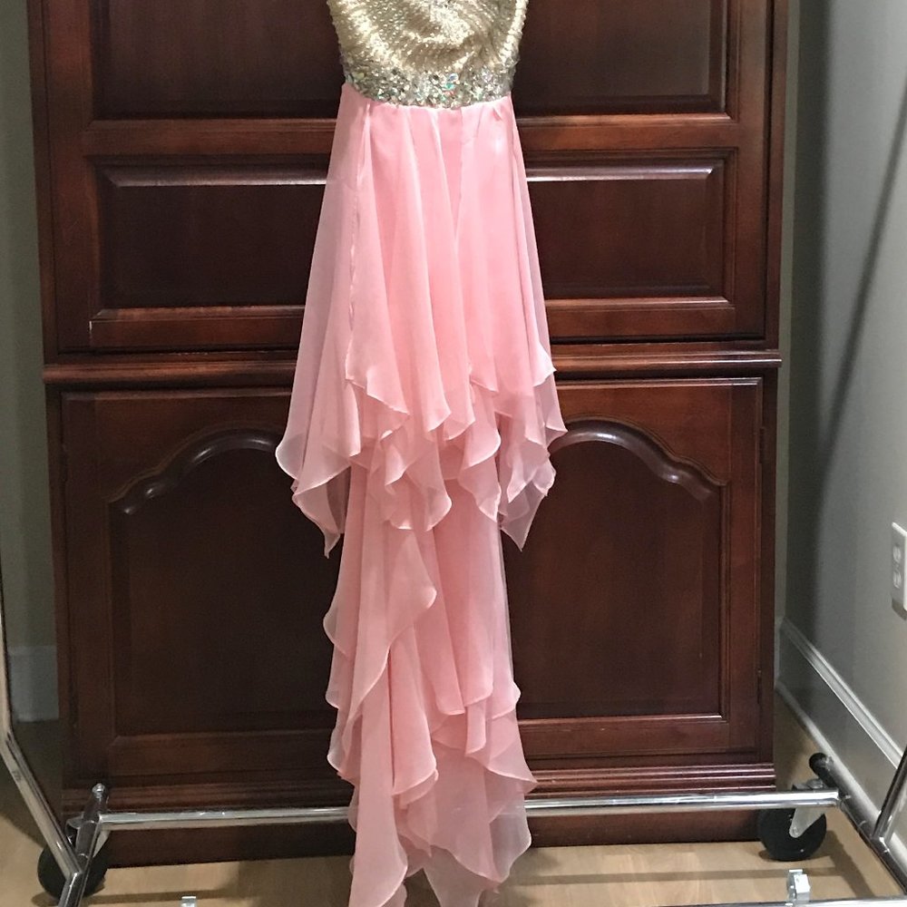 Peach Hi-Low Party dress